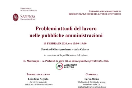 Problemi attuali del lavoro nelle pubbliche amministrazioni